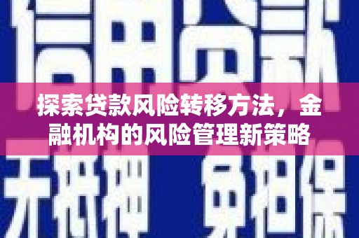 麻山探索贷款风险转移方法，金融机构的风险管理新策略