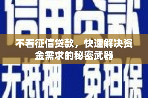 靖州不看征信贷款，快速解决资金需求的秘密武器
