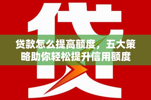扶绥贷款怎么提高额度，五大策略助你轻松提升信用额度