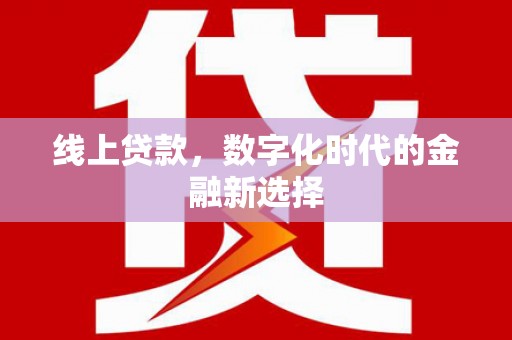 新县线上贷款，数字化时代的金融新选择