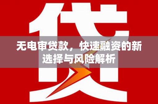 岳池无电审贷款，快速融资的新选择与风险解析